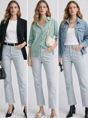 Rag & Bone Hana High Rise Cropped Flare Color Clean Lynn size 29